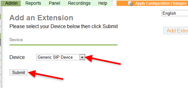 select generic sip device