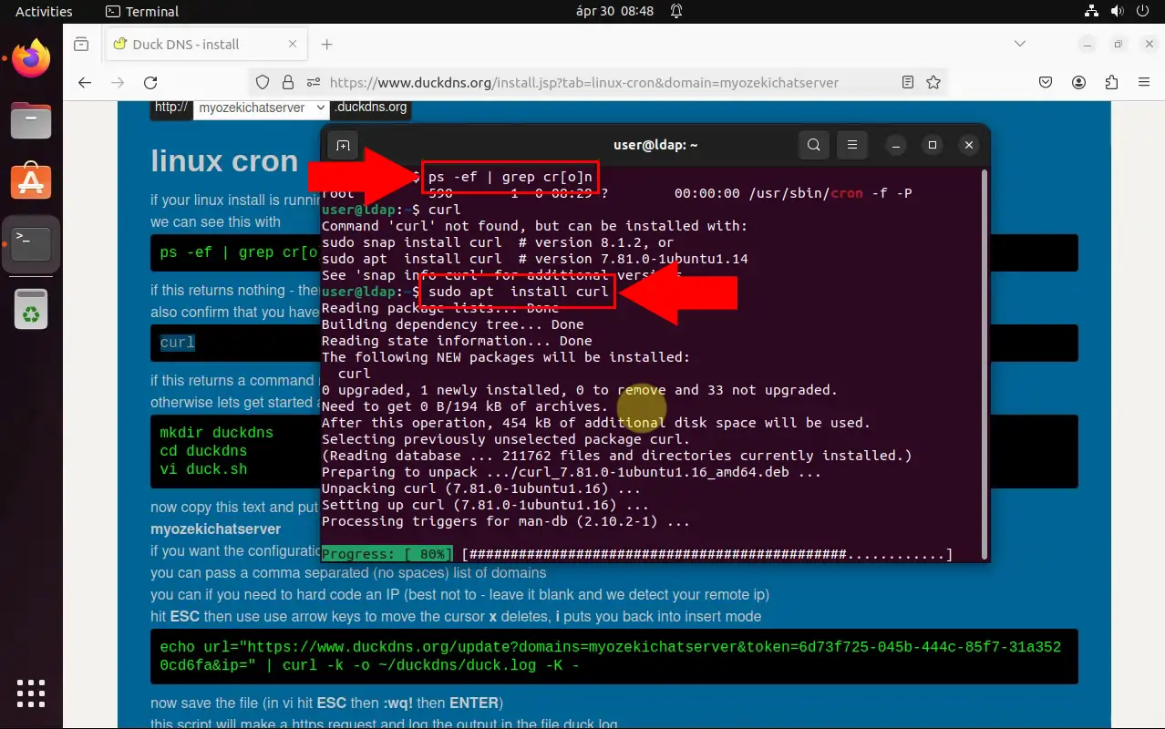 Check Cron and Curl in linux