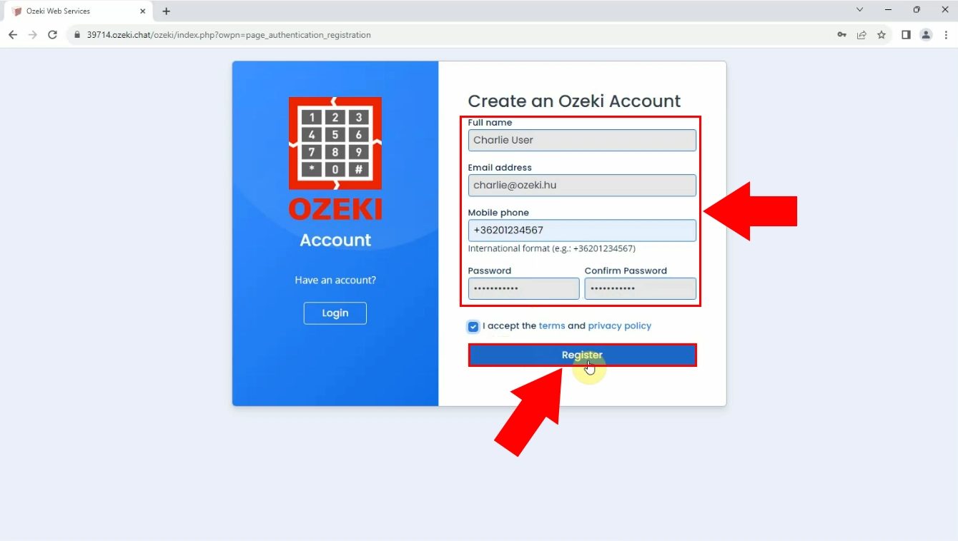 Provide account details
