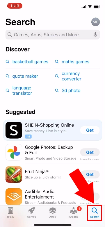 search app in appstore