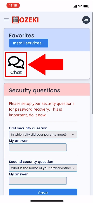 Open chat