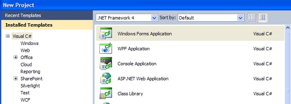 how to create a windows forms application in visual studio