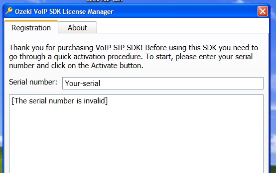 you have tried to activate an invalid serial number