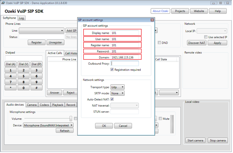 set sip account number