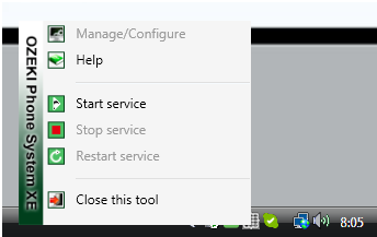 start the services of ozeki phone system
