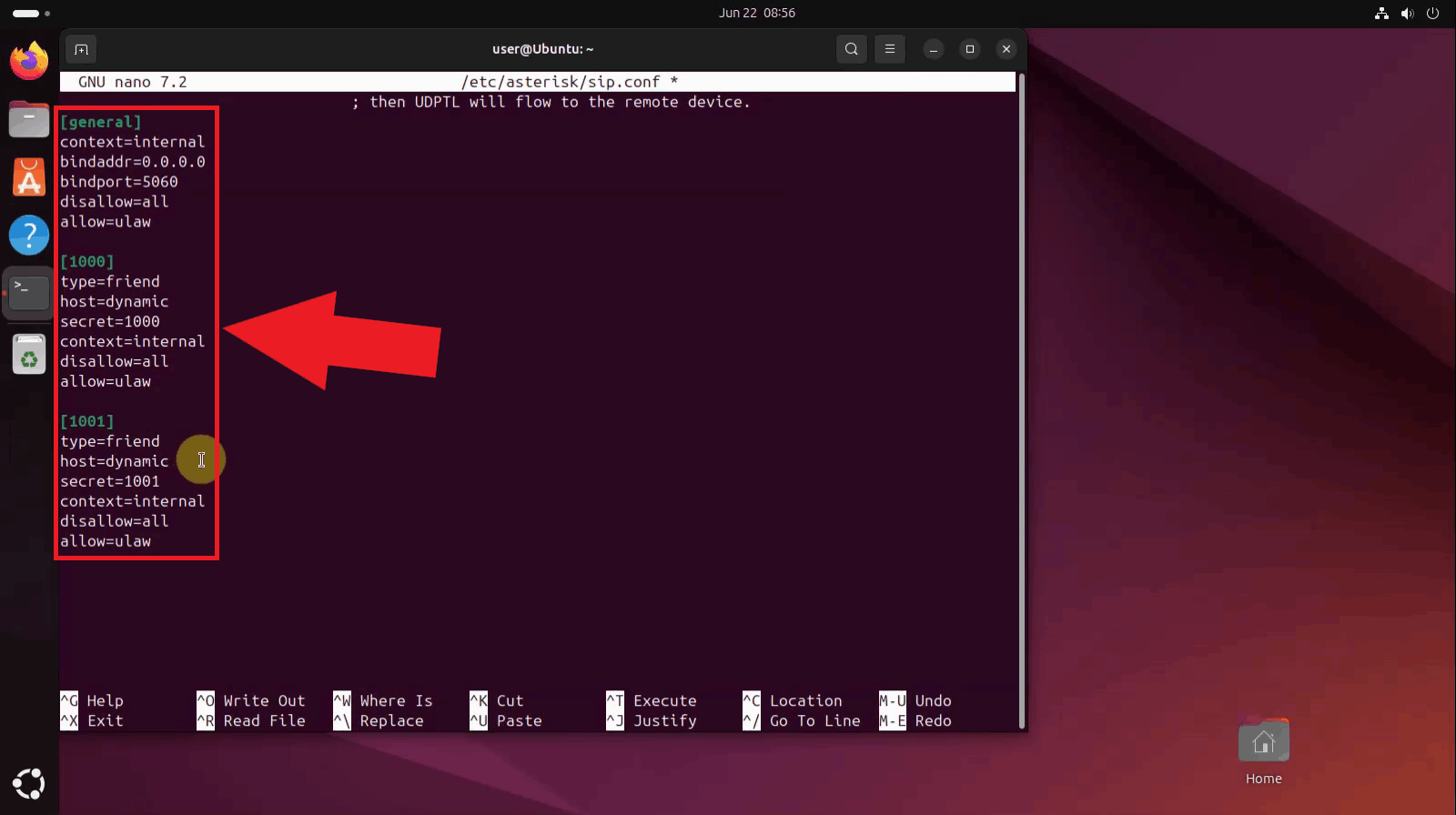 Configure sip.conf