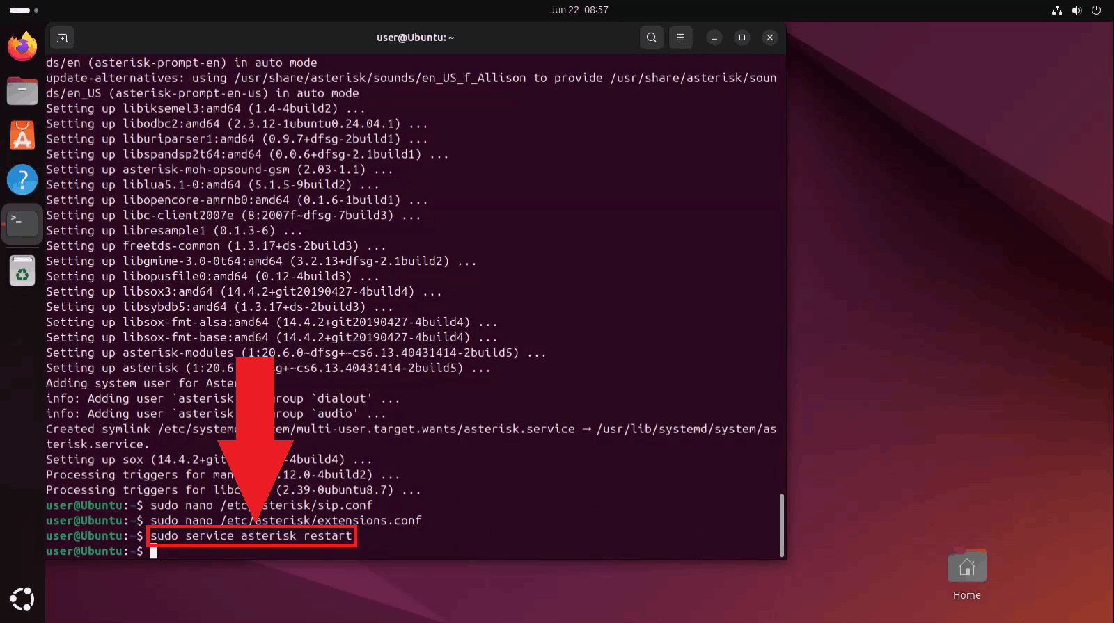 Restart Asterisk service